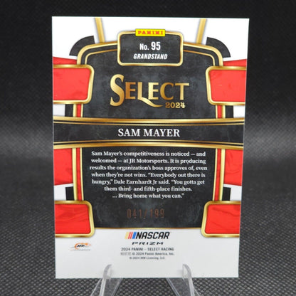 2024 Panini Select Racing Grandstand Light Blue Prizm #95 Sam Mayer 041/199 - NASCARD.shop