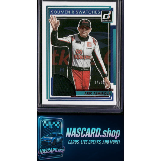 2025 Donruss #SV-AAL Aric Almirola Souvenir Swatches Red #/99