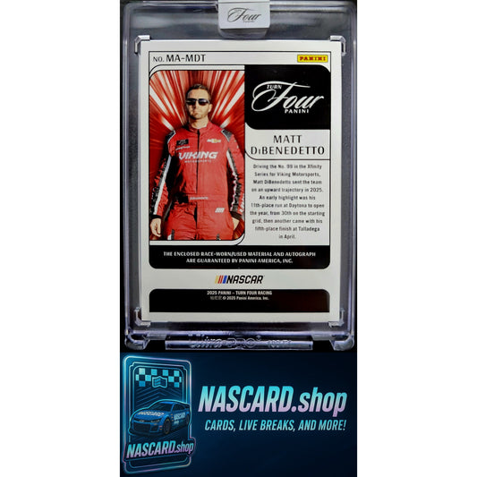 2025 Turn Four Racing Matt DiBenedetto Memorabilia Autographs Blue #/49