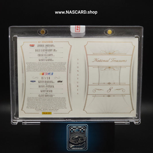 2016 Panini National Treasures NASCAR Eight Signature HMS SHR Booklet Gold 07/10