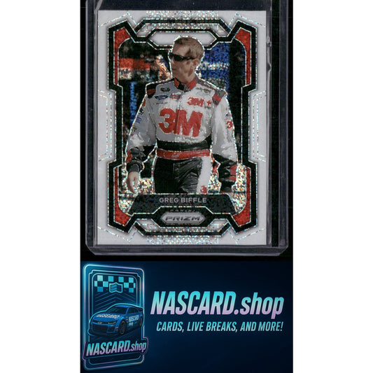 2024 Panini Prizm #13 Greg Biffle White Sparkle - NASCARD.shop