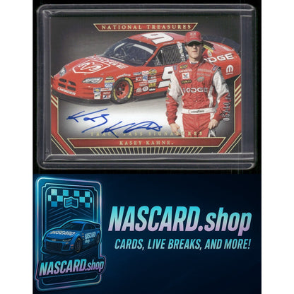 2024 National Treasures Kasey Kahne Track Pass Signatures Holo Gold #05/10