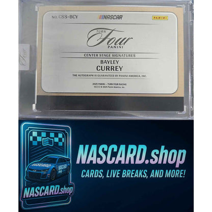 2025 Panini Turn Four #CSS-BCY Bayley Currey Center Stage Signatures Blue #/49