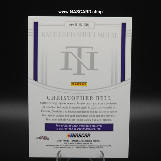 2024 Panini National Treasures Race Used Sheet Metal Blue Christopher Bell /75
