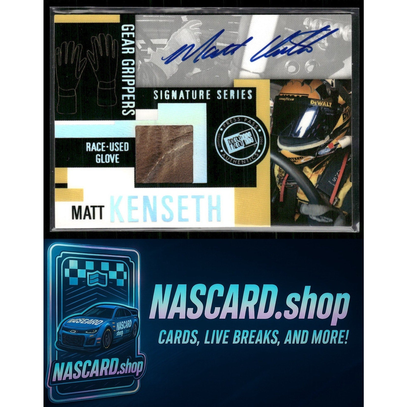 2004 Press Pass Stealth #GG-MK Matt Kenseth Gear Grippers Autographs - SAMPLE - NASCARD.shop