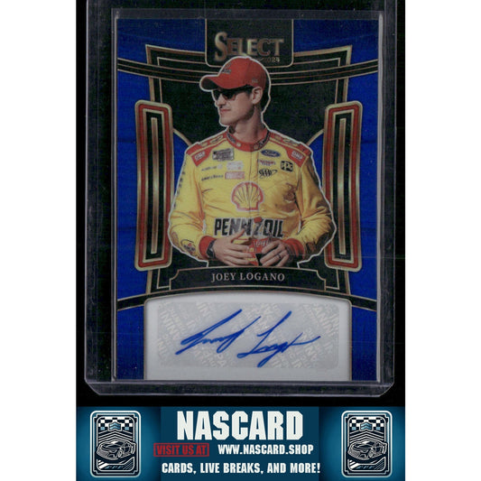2024 Panini Select #S-JLG Joey Logano Signatures Blue Prizms #/49