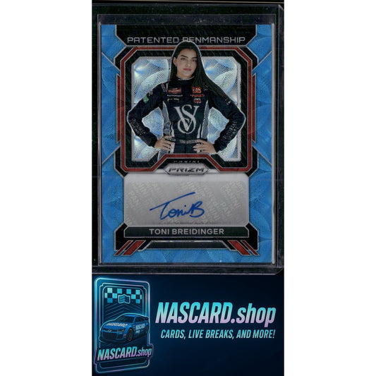2023 Panini Prizm Toni Breidinger Patented Penmanship Carolina Blue Scope #/75 - NASCARD.shop
