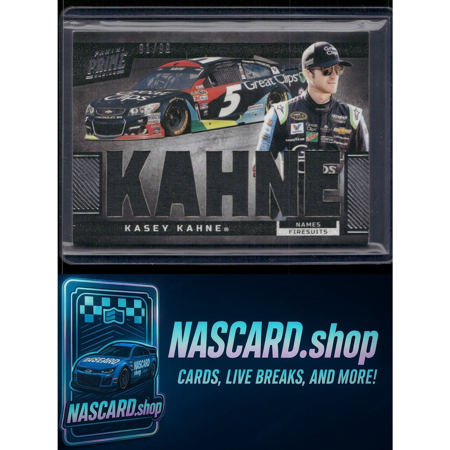 2023 Panini Prime #N-KKA Kasey Kahne Names Firesuits #/99