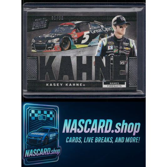2023 Panini Prime #N-KKA Kasey Kahne Names Firesuits #/99