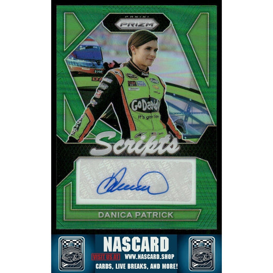2024 Panini Prizm Racing Scripts Green Prizm Danica Patrick