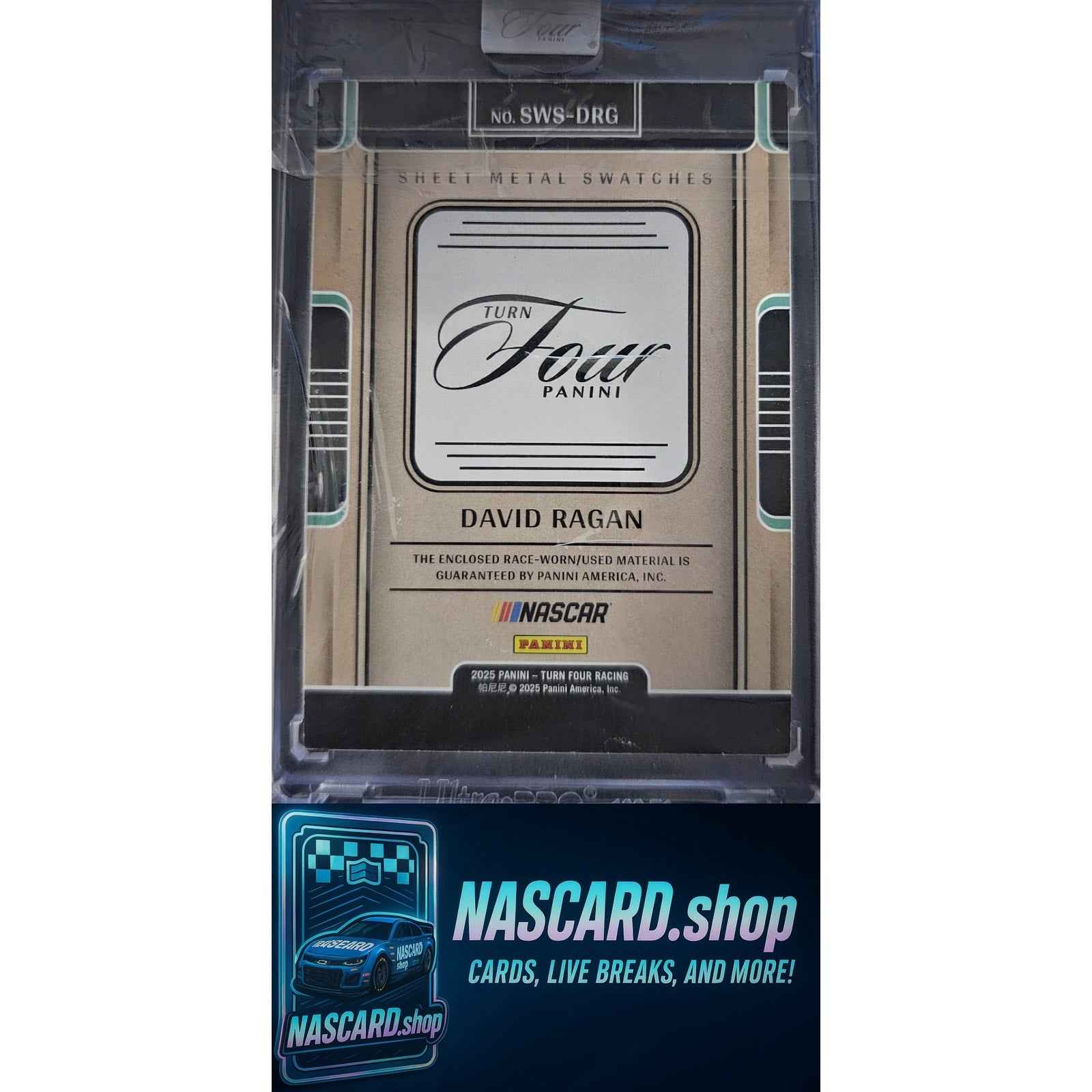 2025 Panini Turn Four #SWS-DRG David Ragan Sheet Metal Swatches Blue #/35