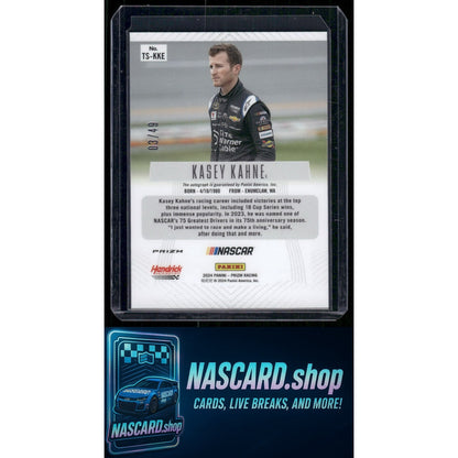 2024 Panini Prizm #TS-KKE Kasey Kahne Throwback Signatures Blue #/49