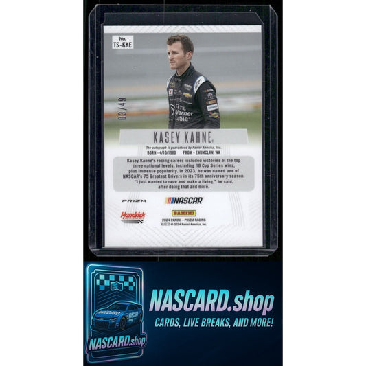 2024 Panini Prizm #TS-KKE Kasey Kahne Throwback Signatures Blue #/49