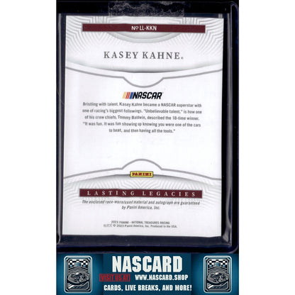2023 Panini National Treasures #LL-KKN Kasey Kahne Lasting Legacies #/99
