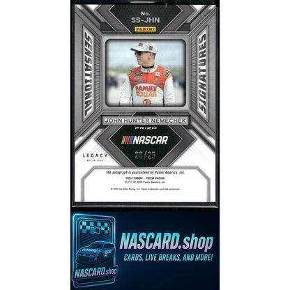 2024 Panini Prizm #SS-JHN John Hunter Nemechek Sensational Signatures Mojo #/25