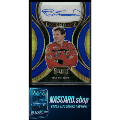 2024 Panini Select #LS-BEL Bill Elliott Legendary Signatures Blue Prizms #/49