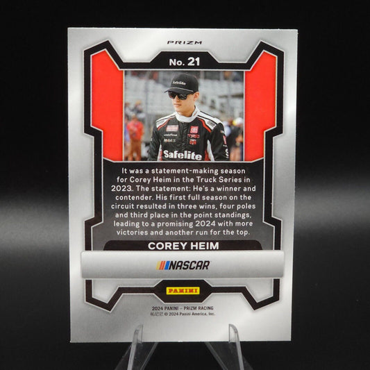 2024 Panini Prizm Racing Blue Cracked Ice #21 Corey Heim