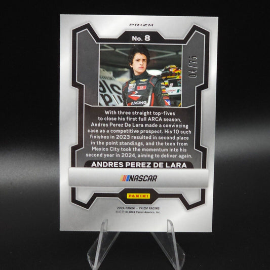 2024 Panini Prizm Racing Andres Perez De Lara Checkered Flag Prizm #8 (RC) /75