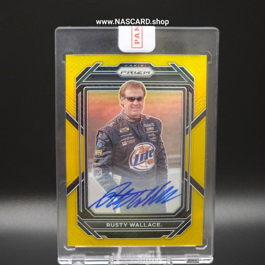2023 Panini Prizm Racing Gold Prizm Signatures #4 Rusty Wallace /10
