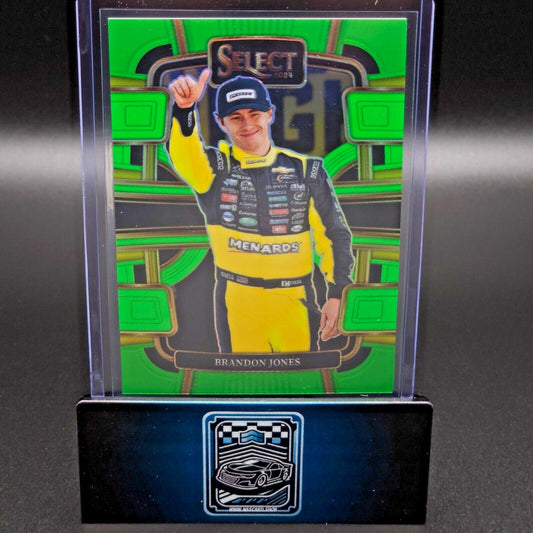 2024 Panini Select Racing Grandstand Neon Green Prizm #90 Brandon Jones 39/75