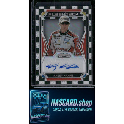 2022 Panini Prizm Kasey Kahne Flashback Autographs Checkered Flag Prizm #/25