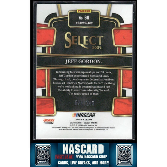 2024 Panini Select Grandstand Red and Blue Prizm Jeff Gordon #60 024/249