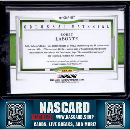 2024 Panini National Treasures Bobby Labonte Colossal Material Auto #/49 - NASCARD.shop