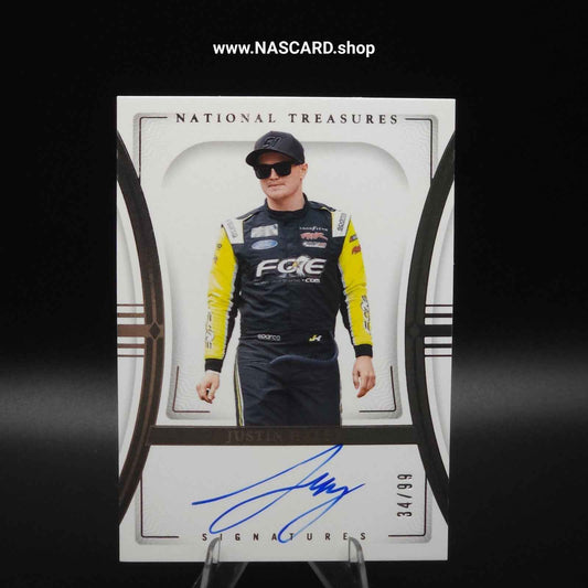 2024 Panini National Treasures Signatures Justin Haley /99 - NASCARD.shop