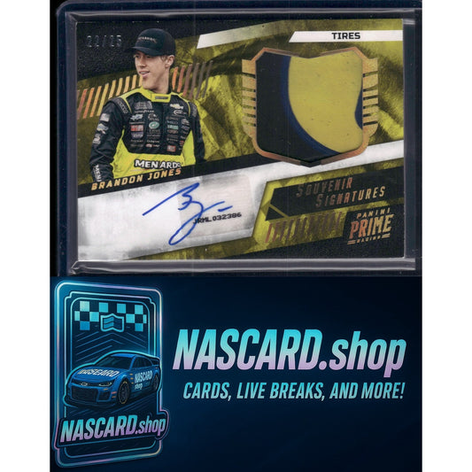 2023 Prime Souvenir Signatures Tires #SSF-BJ Brandon Jones #/25 - NASCARD.shop