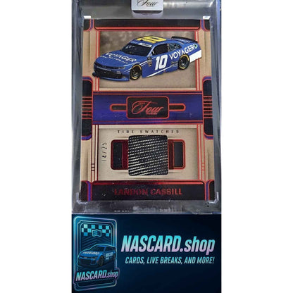 2025 Panini Turn Four #TS-LCL Landon Cassill Tire Swatches Red #/25