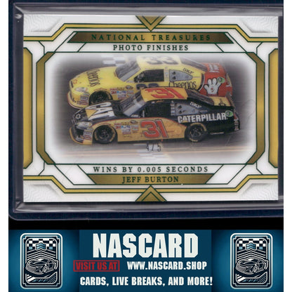 2024 Panini National Treasures #PF-10 Jeff Burton Photo Finishes Green #/5 - NASCARD.shop