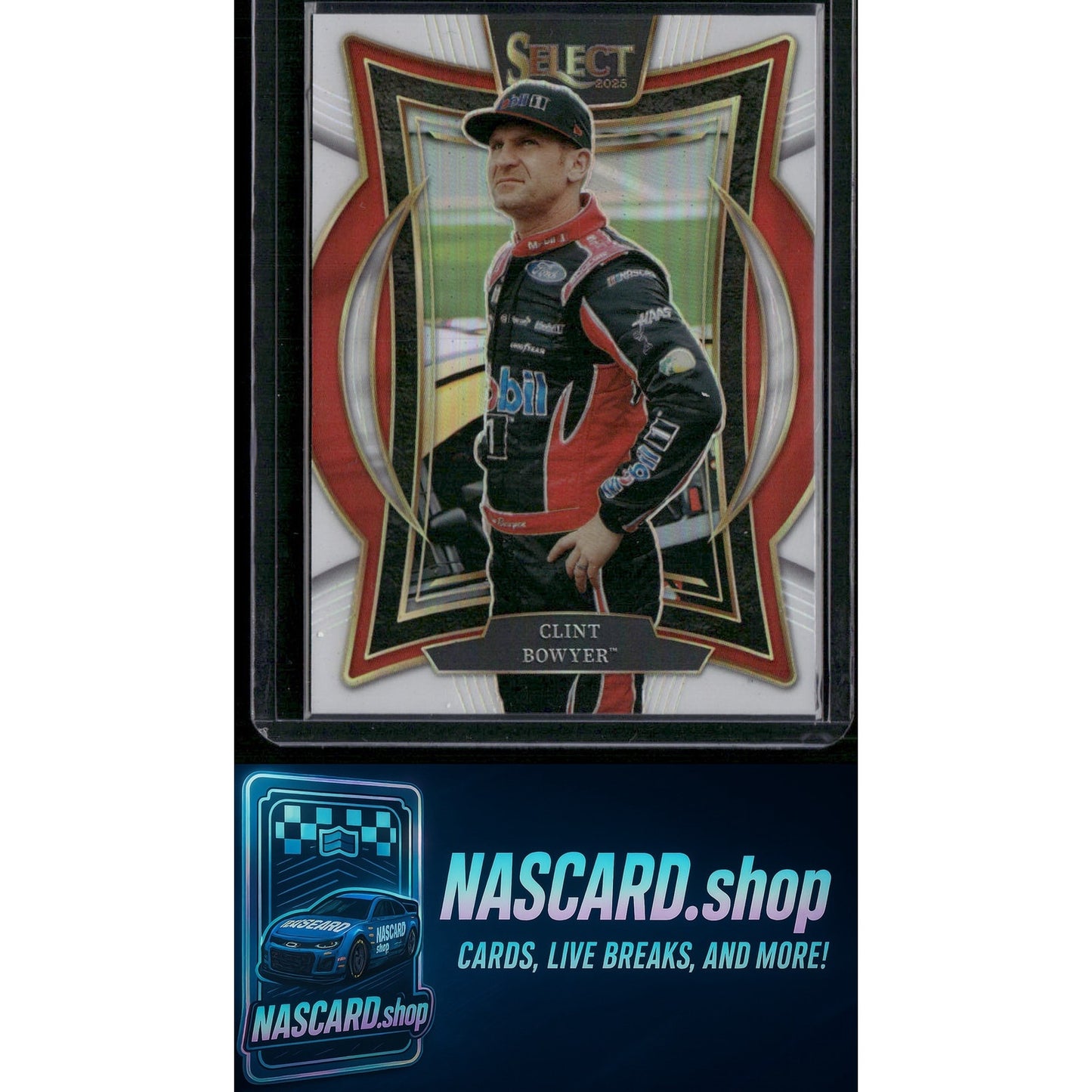 2025 Panini Select #84 Clint Bowyer White Prizms #/99 - NASCARD.shop