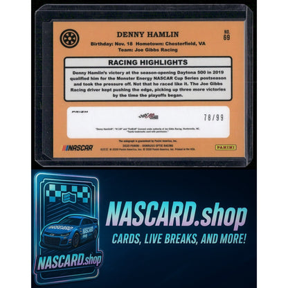 2020 Donruss #24 Denny Hamlin Optic Signatures Holo #/99