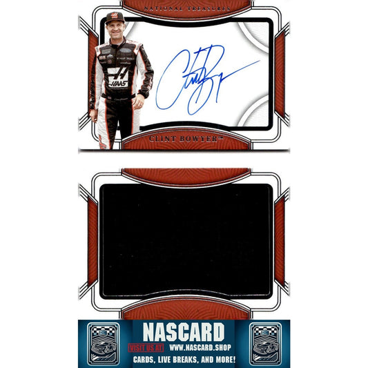 2023 Panini National Treasures #CY Clint Bowyer Jumbo Firesuit Signature Booklet