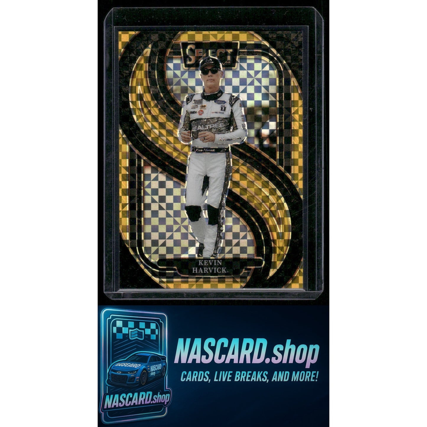2025 Panini Select Trackside #235 Kevin Harvick Gold Power Plaid #/13