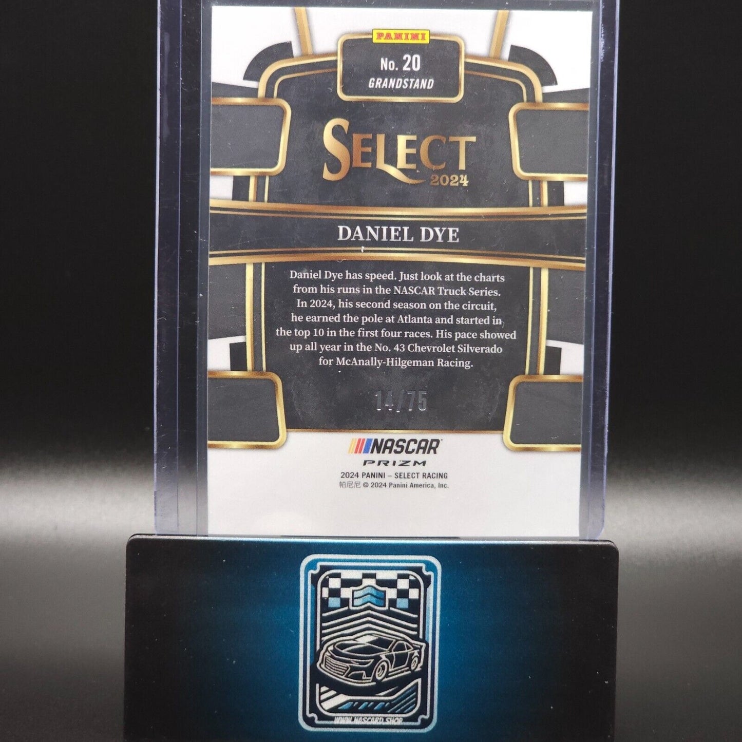 2024 Panini Select - Grandstand Neon Green Prizm #20 Daniel Dye /75