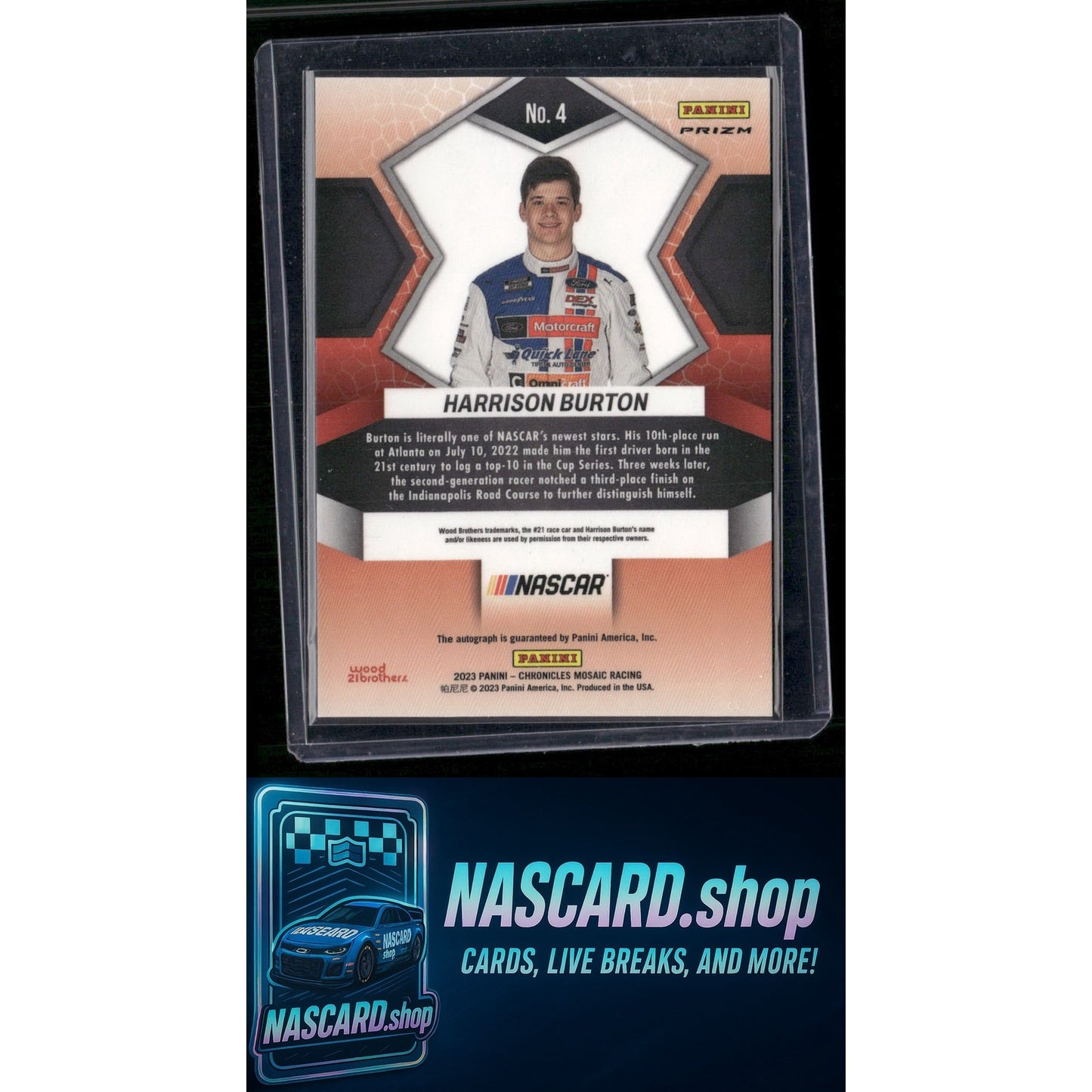 2023 Panini Chronicles #4 Harrison Burton Mosaic Autographs - NASCARD.shop