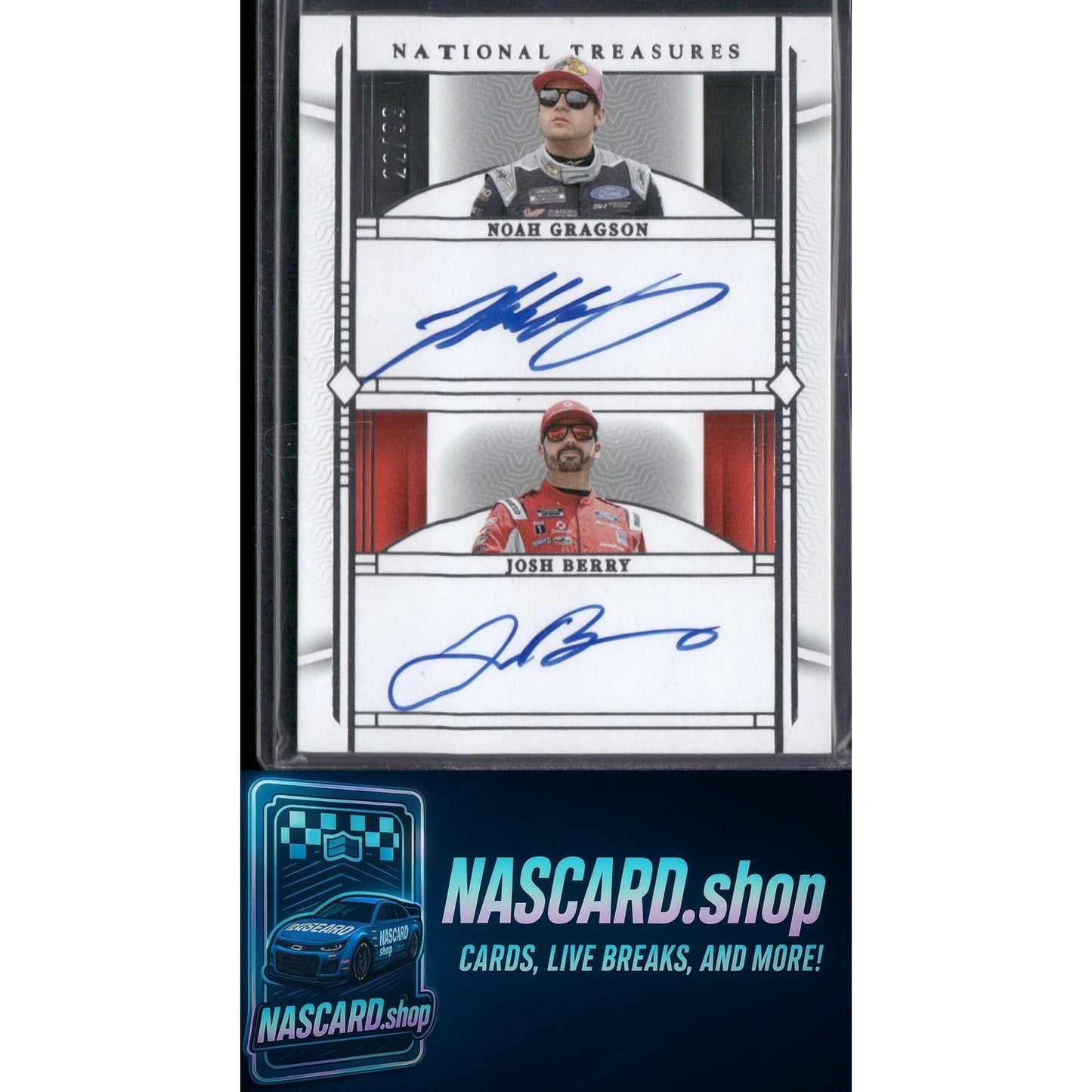 2024 Panini National Treasures Josh Berry Noah Gragson Dual Autographs #/99