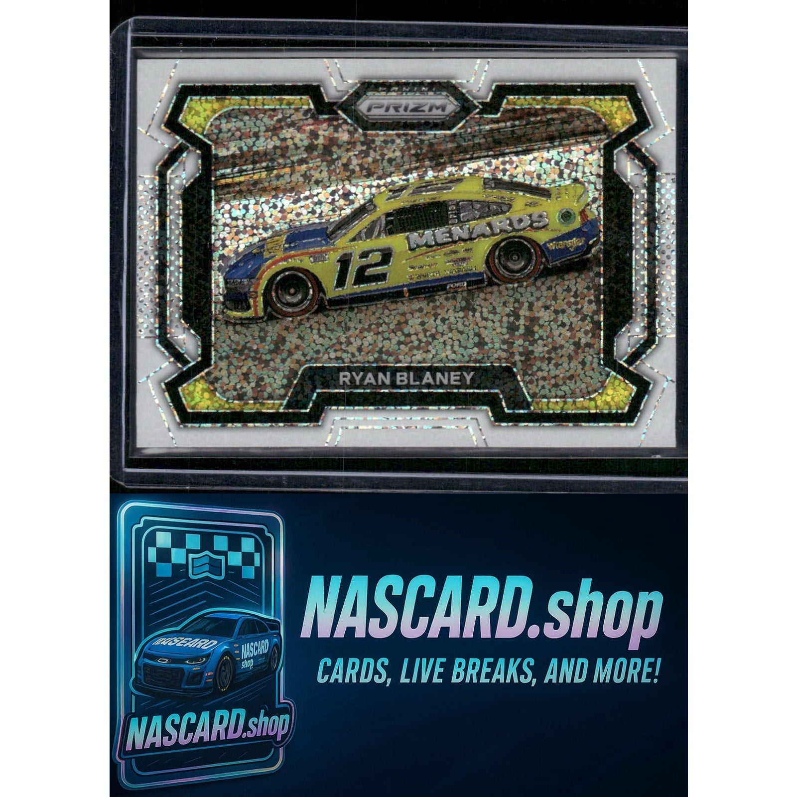 2024 Panini Prizm #50 Ryan Blaney White Sparkle - NASCARD.shop