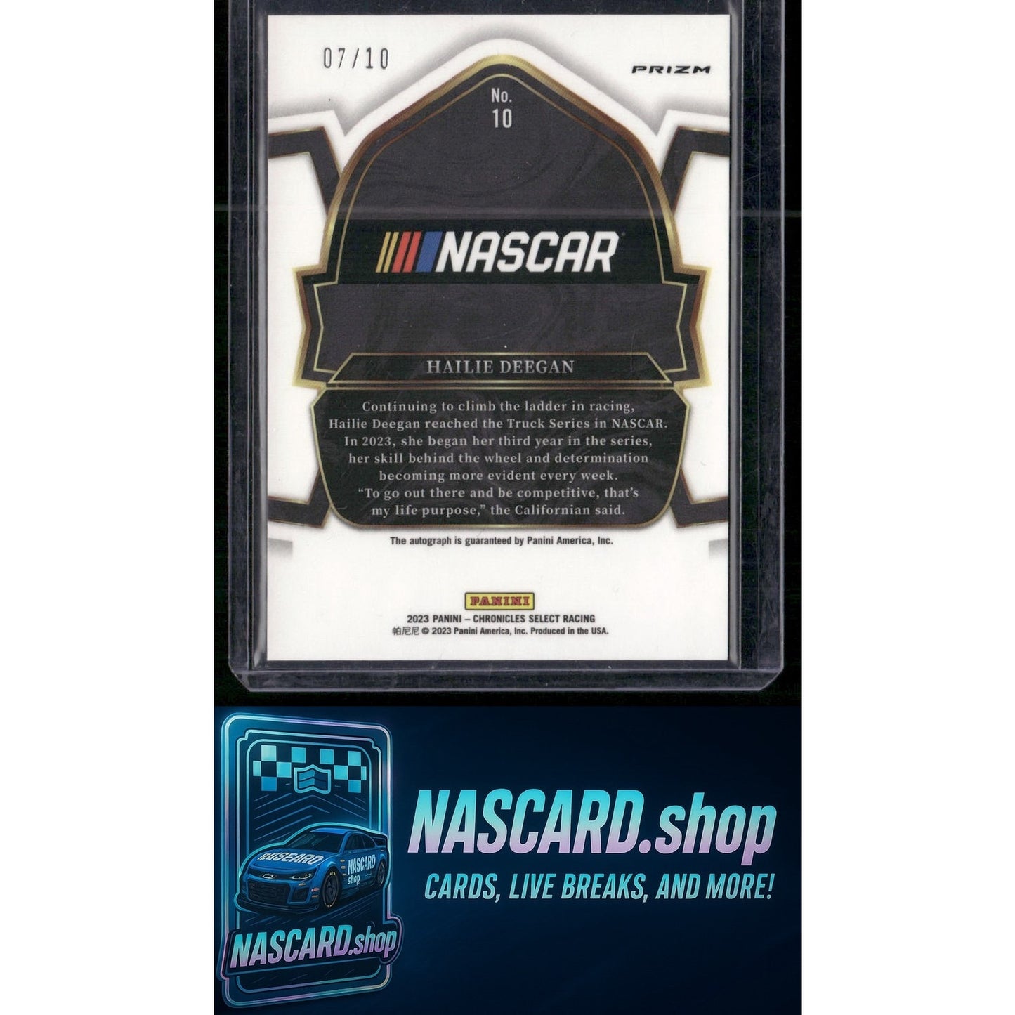 2023 Panini Chronicles #10 Hailie Deegan Select Autographs Gold #/10