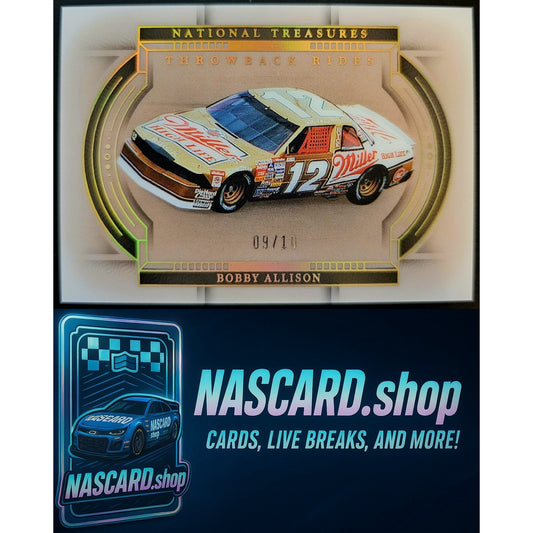 2024 Panini National Treasures #6 Bobby Allison Throwback Rides Gold Holo #/10