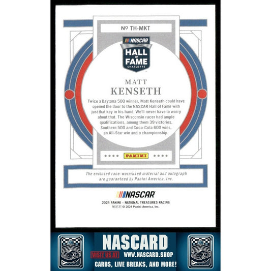 2024 National Treasures Treasures of the Hall Holo Silver Matt Kenseth /49