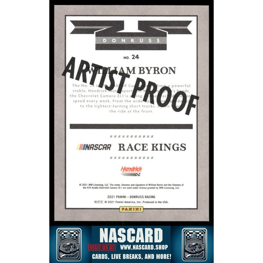 2021 Panini Donruss NASCAR - Race Kings William Byron #24 Artist Proof /25