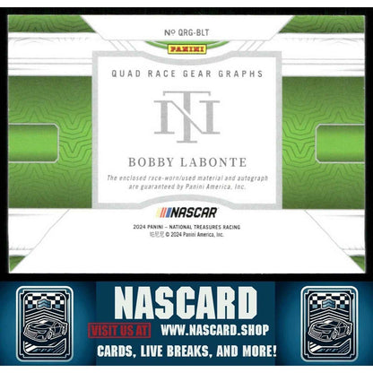 2024 National Treasures Quad Race Gear Graphs Holo Silver Bobby Labonte /25