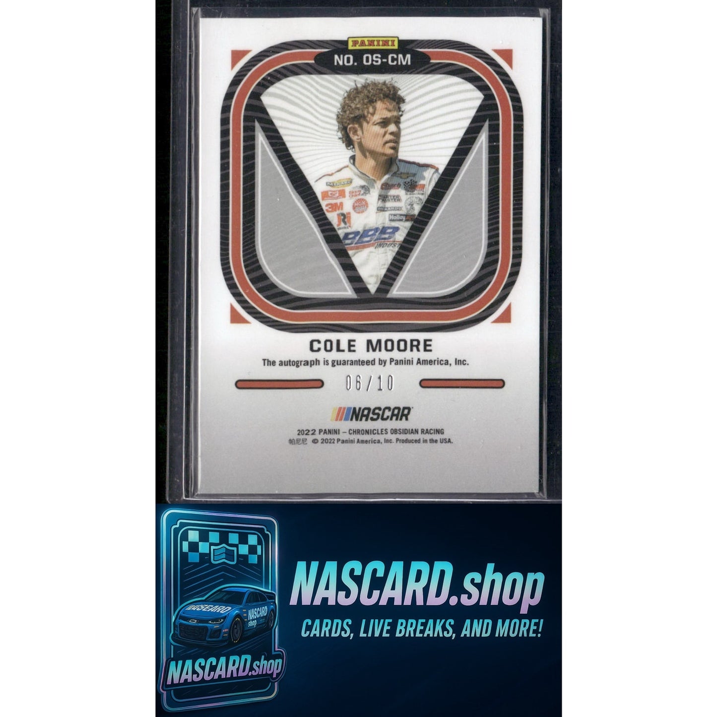 2022 Panini Chronicles #38 Cole Moore Obsidian Electric Etch Yellow #/10 - NASCARD.shop