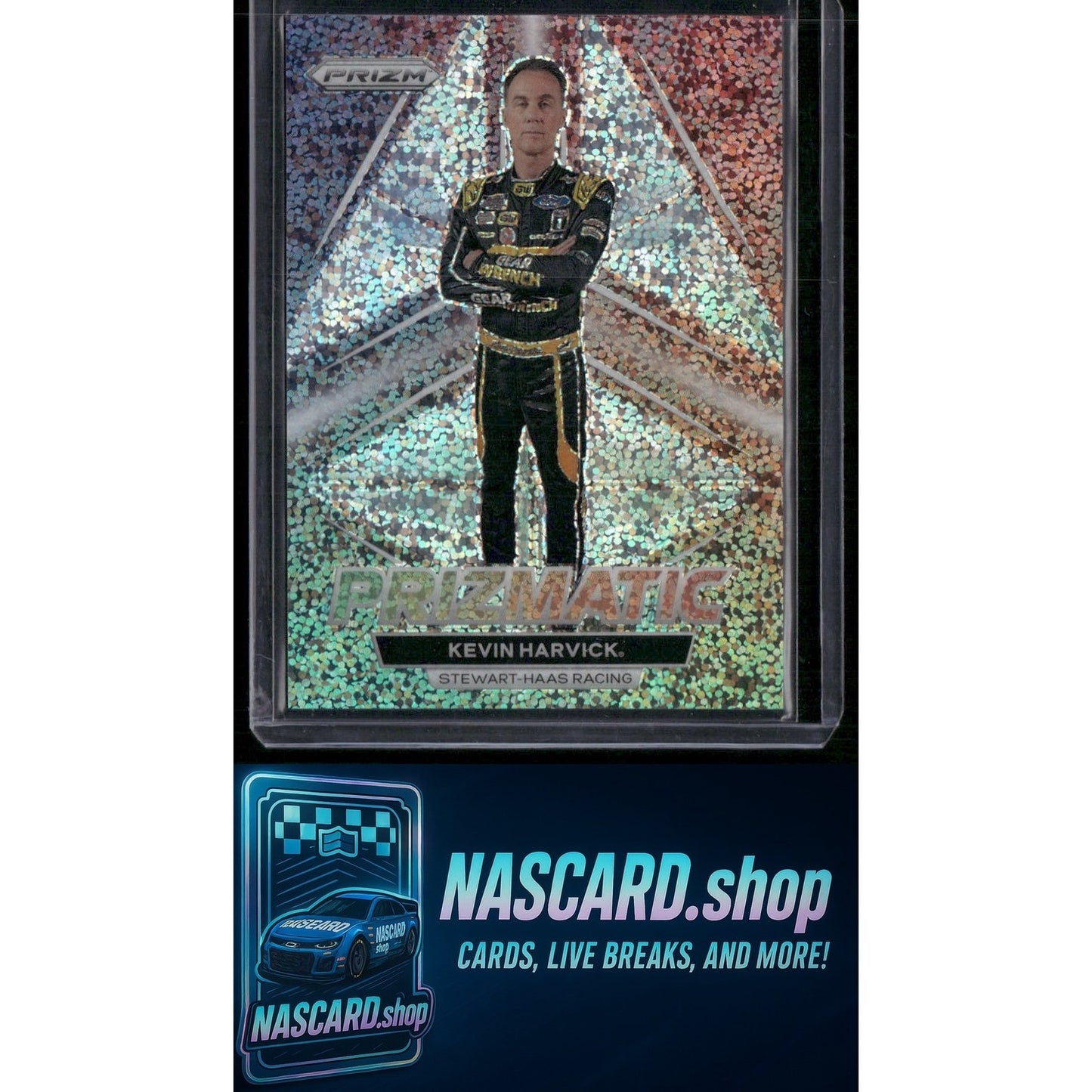 2023 Panini Prizm #P3 Kevin Harvick Prizmatic White Sparkle Prizm