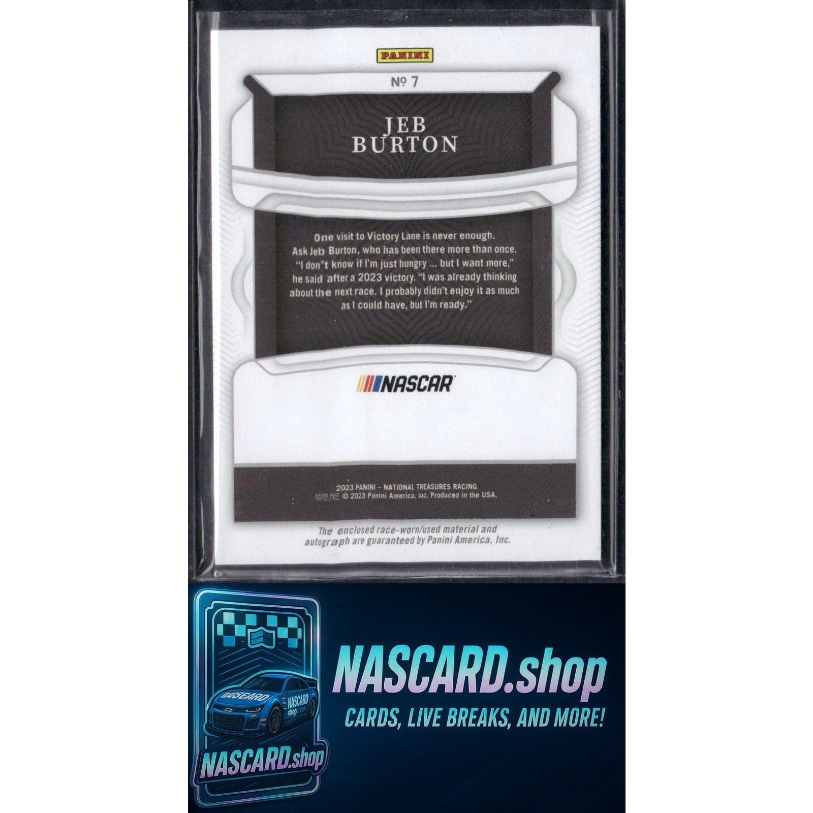 2023 National Treasures Jeb Burton Colossal Materials Signatures Holo Silver /49 - NASCARD.shop