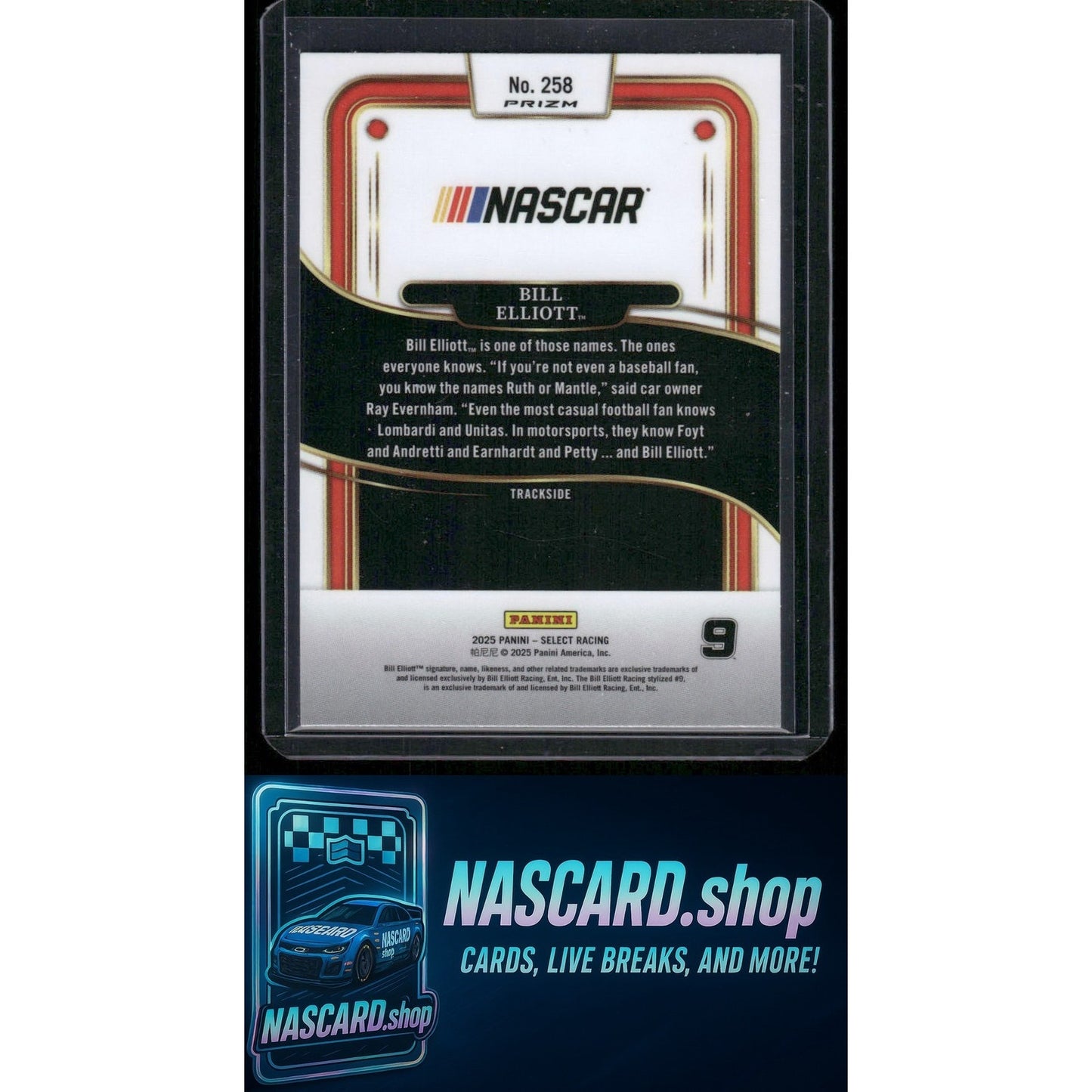 2025 Panini Select #258 Bill Elliott Silver NASCAR Logo