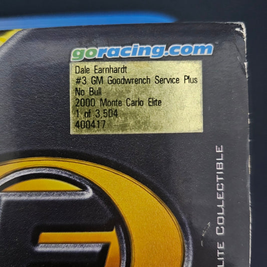 Dale Earnhardt #3 Goodwrench No Bull 2000 Diecast Car 1:24 Elite The Intimidator 1 of 3504