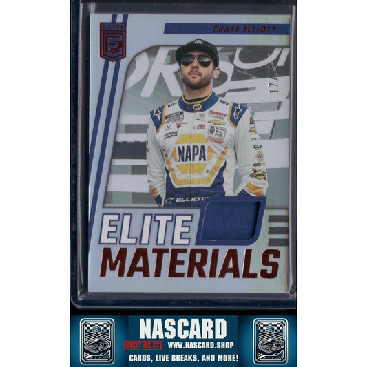 2023 Panini Chronicles #EM-CE Chase Elliott Elite Materials Red